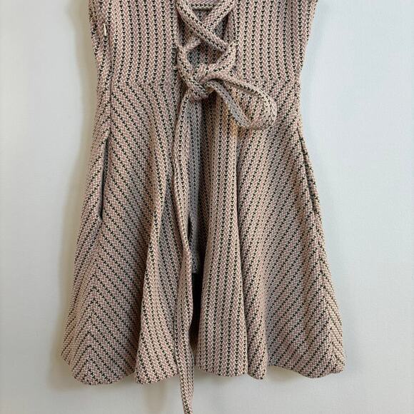Anthropologie Maeve Jacquard Mini Dress size Small Fit and Flare Pastel Spring - Picture 13 of 16